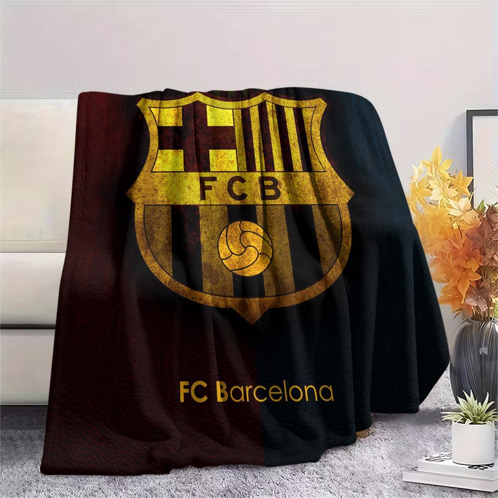 FC Barcelona  Print Flannel Blanket, High Quality Comfortable for All Seasons, Home Decor, Warmth and Comfort