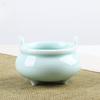 Celadon Imitation Temple Double Ear Ceramic Thread Incense Burner Temple Buddha Furniture Ceramic Sandalwood Incense Burner