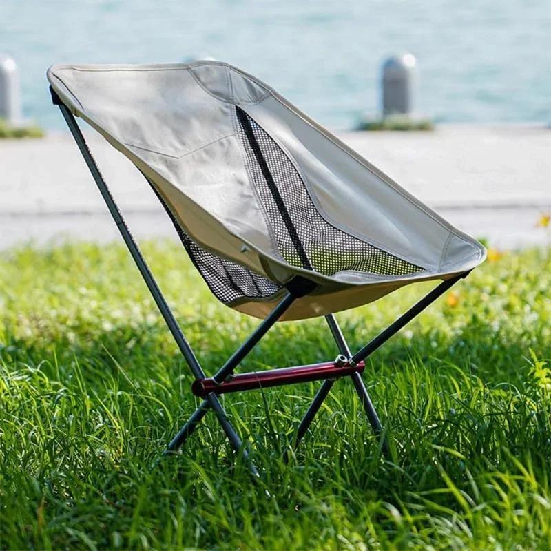 Portable Folding Camping Chair Full-Aluminum Frame Compact with Carry Bag Outdoor Hiking Fishing Backpacking