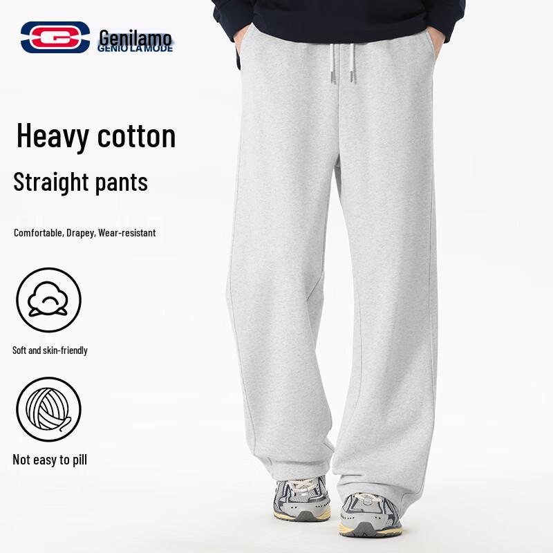 GENIOLAMODE Men s Loose Fit Straight Leg Casual Pants L