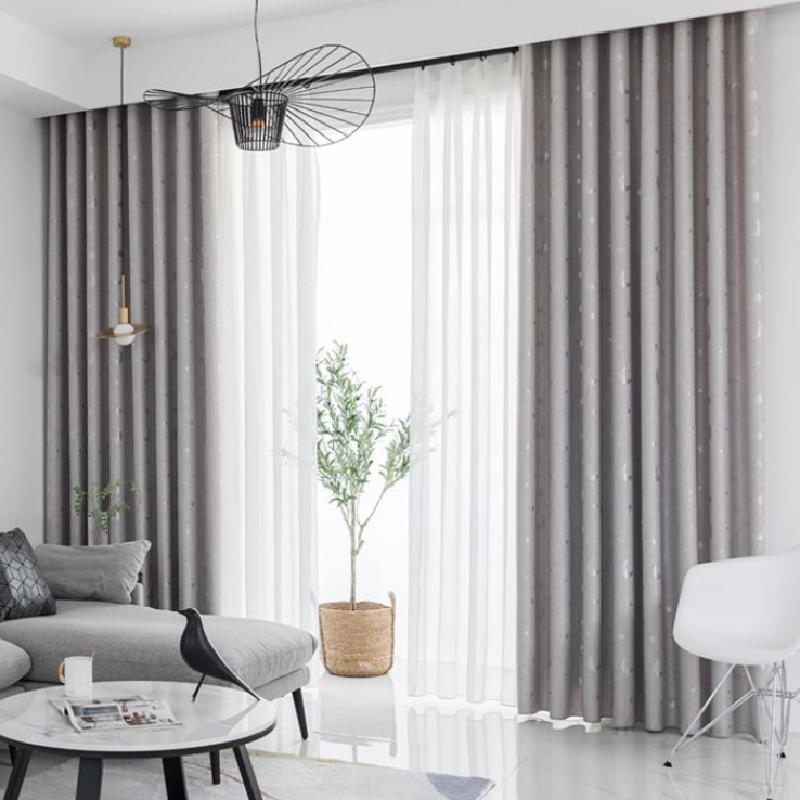 Fashion Modern Jacquard Moon Star Blackout Window Curtains High Shading Living Room Bedroom Decor