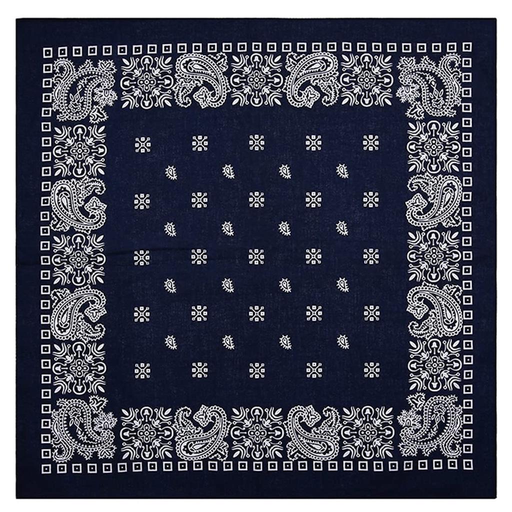 Trifong bandana navy paisley 100% cotton 55cm x 55cm
