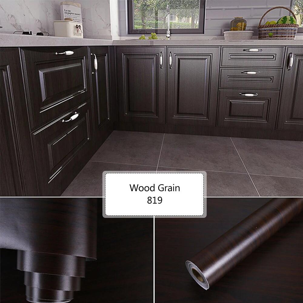 Waterproof Wood Vinyl Wallpaper Self Adhesive Wallpapers Doors Cabinet Desktop Modern Furniture Decorative Wall Paper