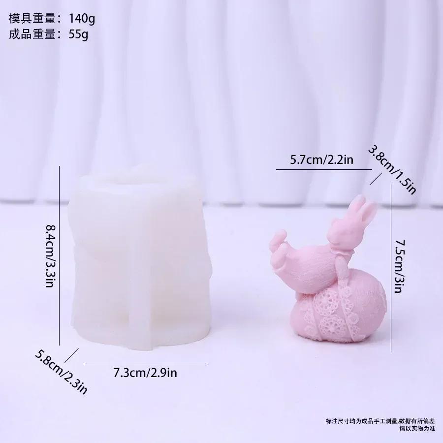 Rabbit Shaped Candle Grinding Tool Shape Scented Candle Silicone Molds Dropping Glue Gypsum Home Decoration Ornament