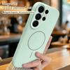 Liquid Silicone for Magsafe Magnetic Wireless Charge Case for Samsung S26 Ultra Plus Solid Color Soft Matte Camera Protect Cover