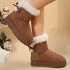 2025 Winter New Snow Cotton Boots Women's Platform Bow Casual Fleece Thickened Warm and Non-slip Cotton Boots