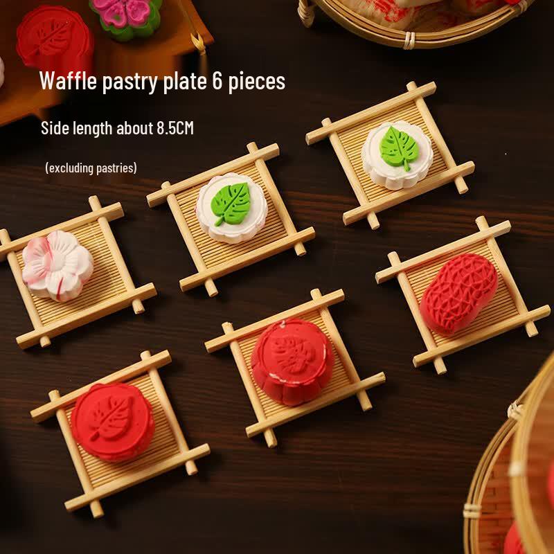 ZISIZ Bamboo Fiber Grid Dessert Plate