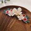 Chinese Style Bridal Headwear Flower Wedding Hair Accessories Retro Earrings Hairpin Set  Women