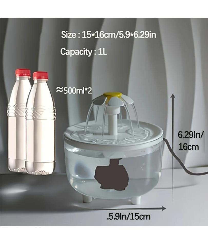 USB Elektrische Stumm 1L Haustier Wasser Brunnen Automatische Katze Trinken Schüssel Filter Haustier Trinken Dispenser Trinker Für Katzen Wasser Filter