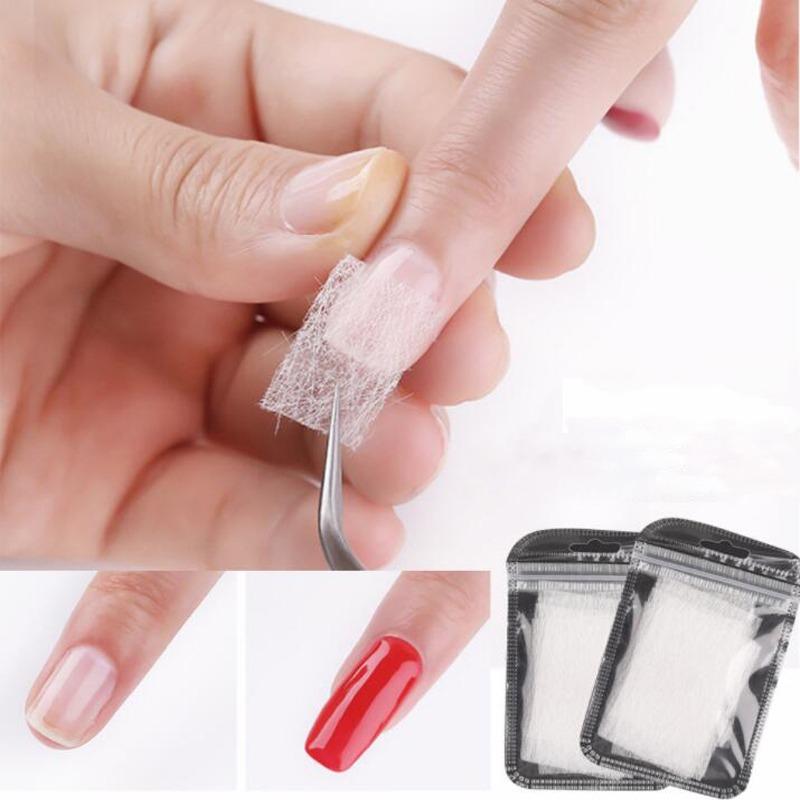 10-50pcs Nail Extension Silk Fiberglass Non-woven Silks Form Wrap Manicure Building UV Gel French Acrylic Tips Glass Fiber Paper