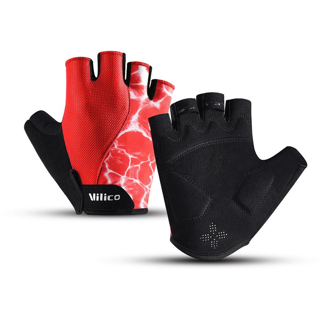 Gloves Breathable Short Finger Cycling Gloves, Thickened Palm Pad, Shock-Absorbing And Anti Slip Outdoor Sports Gloves