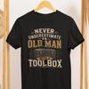 T-shirt Vieil Homme avec Boîte à Outils, Cadeau Mécanicien Vintage, T-shirt Bricoleur