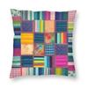 Colorful Patchwork Quilt Square Pillowcase Polyester Linen Velvet Pattern Zip Decor Room Cushion Cover