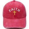Hot Sale FAITH Alphabet Embroidery Baseball Cap Washed Retro Daddy Hat Men's and Women's Casual Shade Daddy Hat