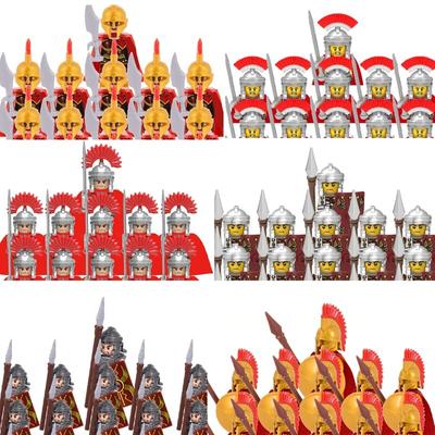 Viduramžiai Romos imperija Spartos kryžiuočiai Mini viduramžių kareivio figūrėlės Modeliai Statybinės kaladėlės Plytos Žaislai Dovana vaikams