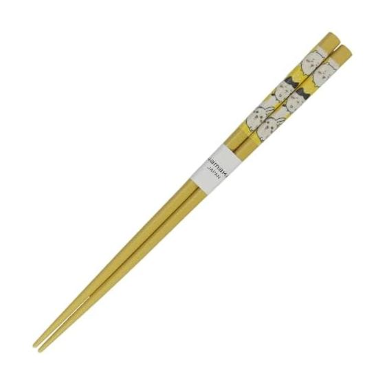 Chikawa Officially Licensed Chopsticks 21cm Yellow Chikawa & Hachiware & Rabbit Wooden Cutlery for Children Women Made in Japan Happy Blossom