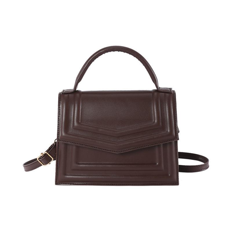 

Stylish Versatile Trendy Embossed Handbag Women s 2023 New Popular Solid Color Single Shoulder Crossbody Bag кавовий