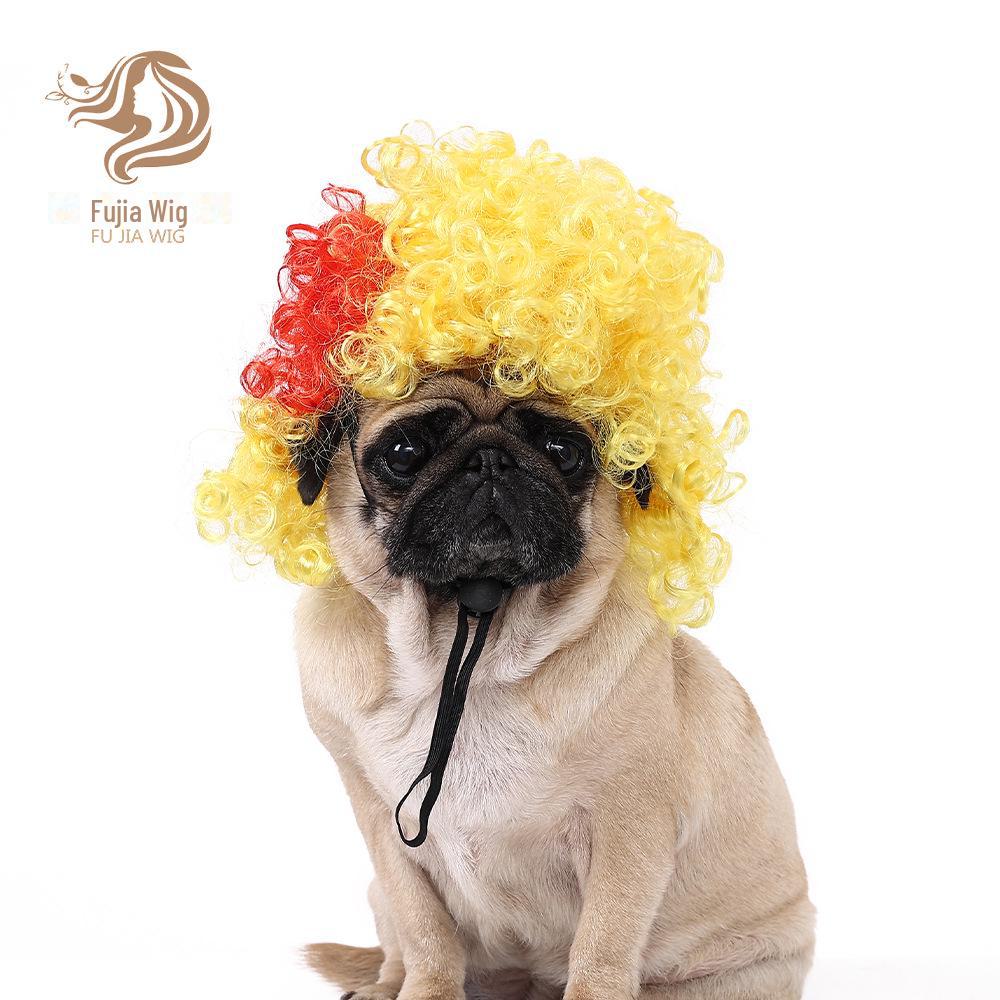 

Универсальные парики для домашних животных для кошек и собак - Смешное Рождество и Хэллоуин Афро Teddy Afro жёлтый