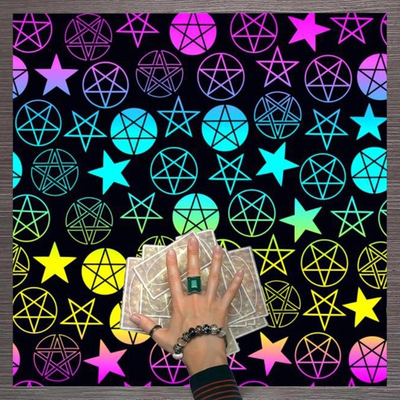 Astrology Tarots Table Altar Cloth Metaphysical Board Game Mat Pendulum Divinations Altar Tablecloth Board Game Card Pad