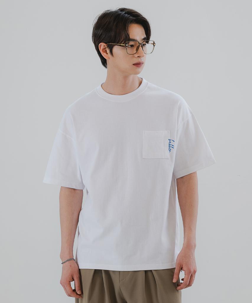 BAKKEN Pocket Logo Short Sleeve T-Shirt Bk3976_White