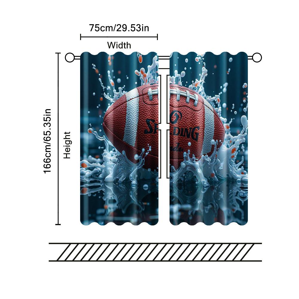 2 Stück Filtervorhänge (Ausgenommen sind Stangen, die ohne Batterien nicht beweglich sind.) Kunst RugbyHintergrundgeeignet für die Verwendung in Schlafzimmern und