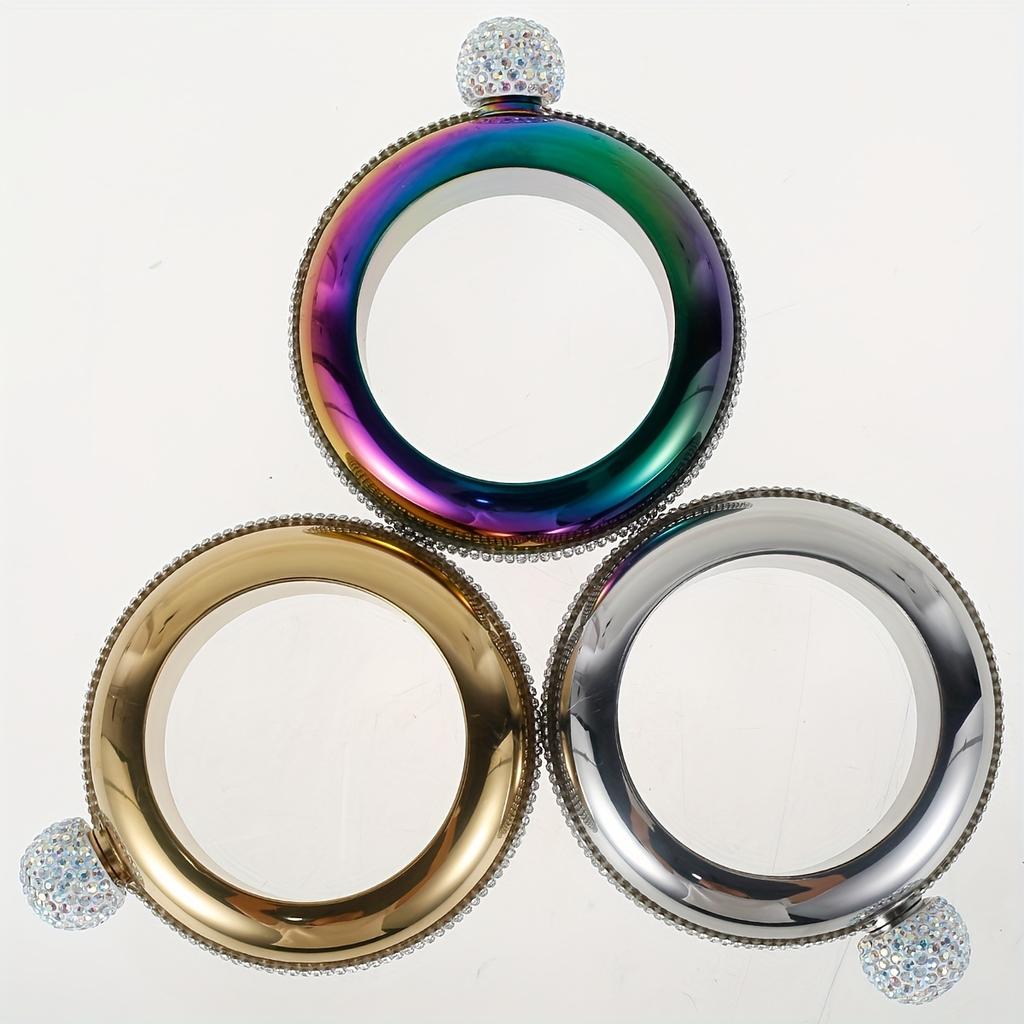 1pc Fashionable Stainless Steel Bangle Flask for Ladies - Discreetly Hides Wine, Cocktails & Spirits - Perfect Party Accessory for Summer Entertaining
