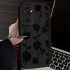 Black Flower Phone Case For Samsung Galaxy S25 S24 S23 Plus S22 S21 Ultra 24 FE Plus A15 A35 A54 A55 5G Shockproof Soft Cover
