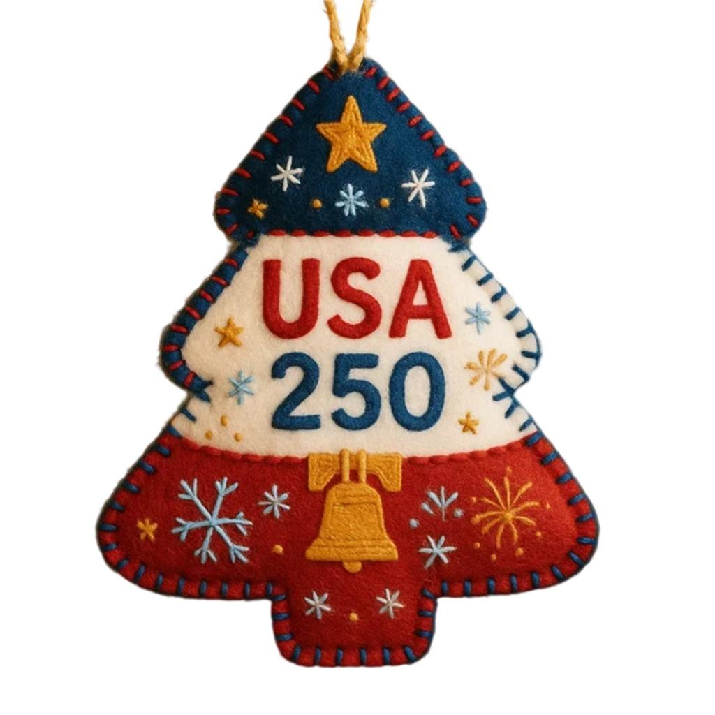 250th Anniversary Non-woven Material Package Christmas FeltCloth DIY Christmas Tree Pendants Holiday Gift Decorations
