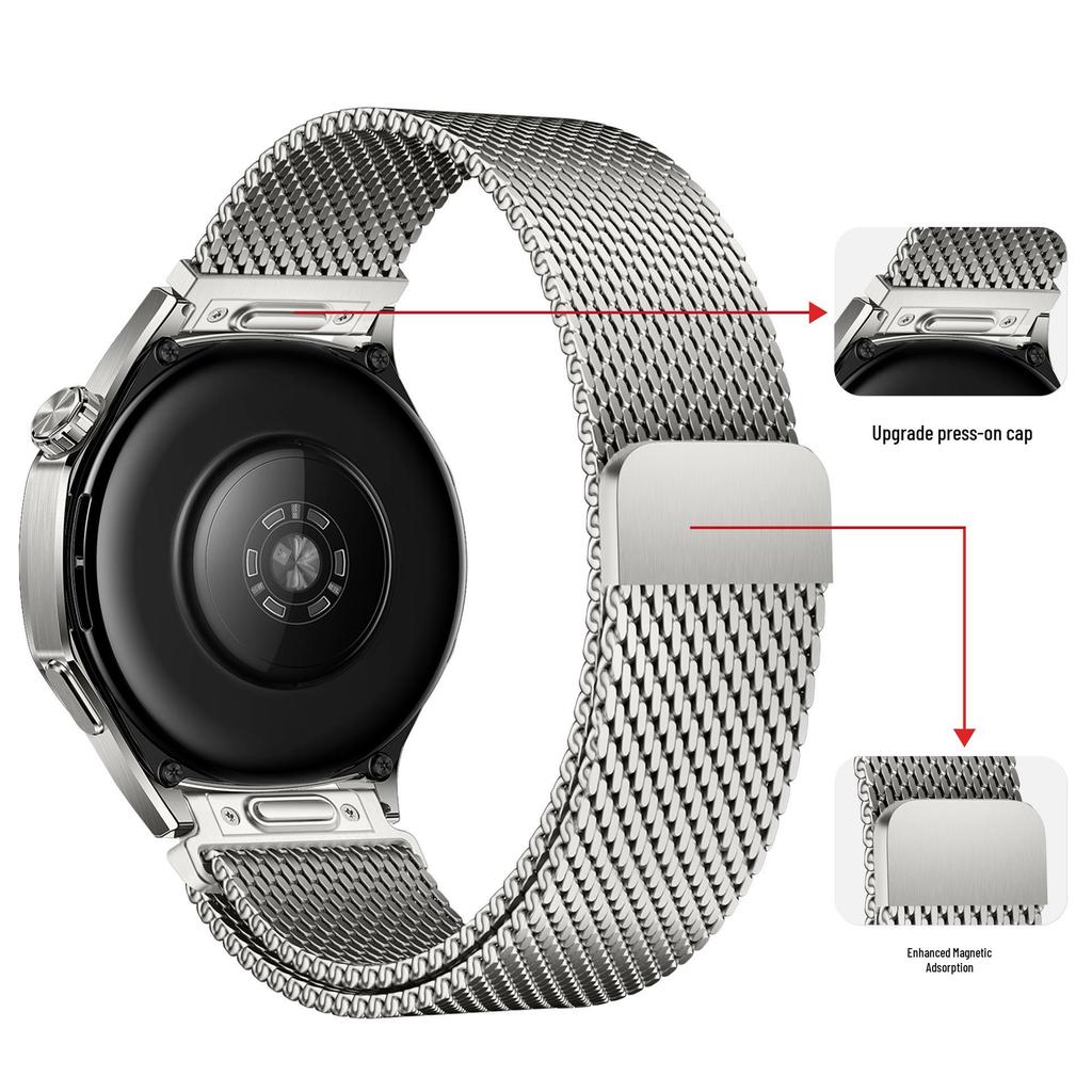 Huawei GT6/Watch 5 Press-Type Milanese Mesh Strap - Upgrade Version