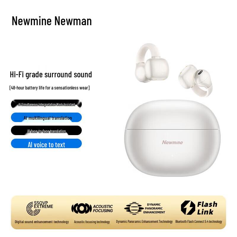 

Newman S7 Ear-Clip AI Smart Open-Ear Bluetooth Sport Headphones