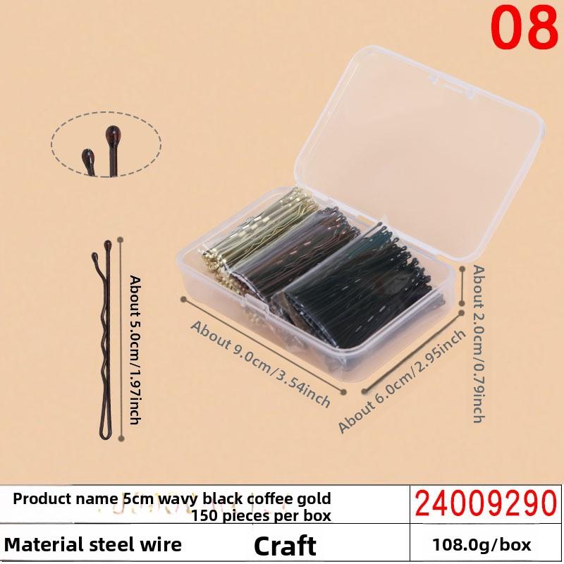 Black Steel Clip Box Contains A Straight Clip for The Bride's Updo Hairstyle Bangs Clip Wavy Hair Clip and Hair Accessory