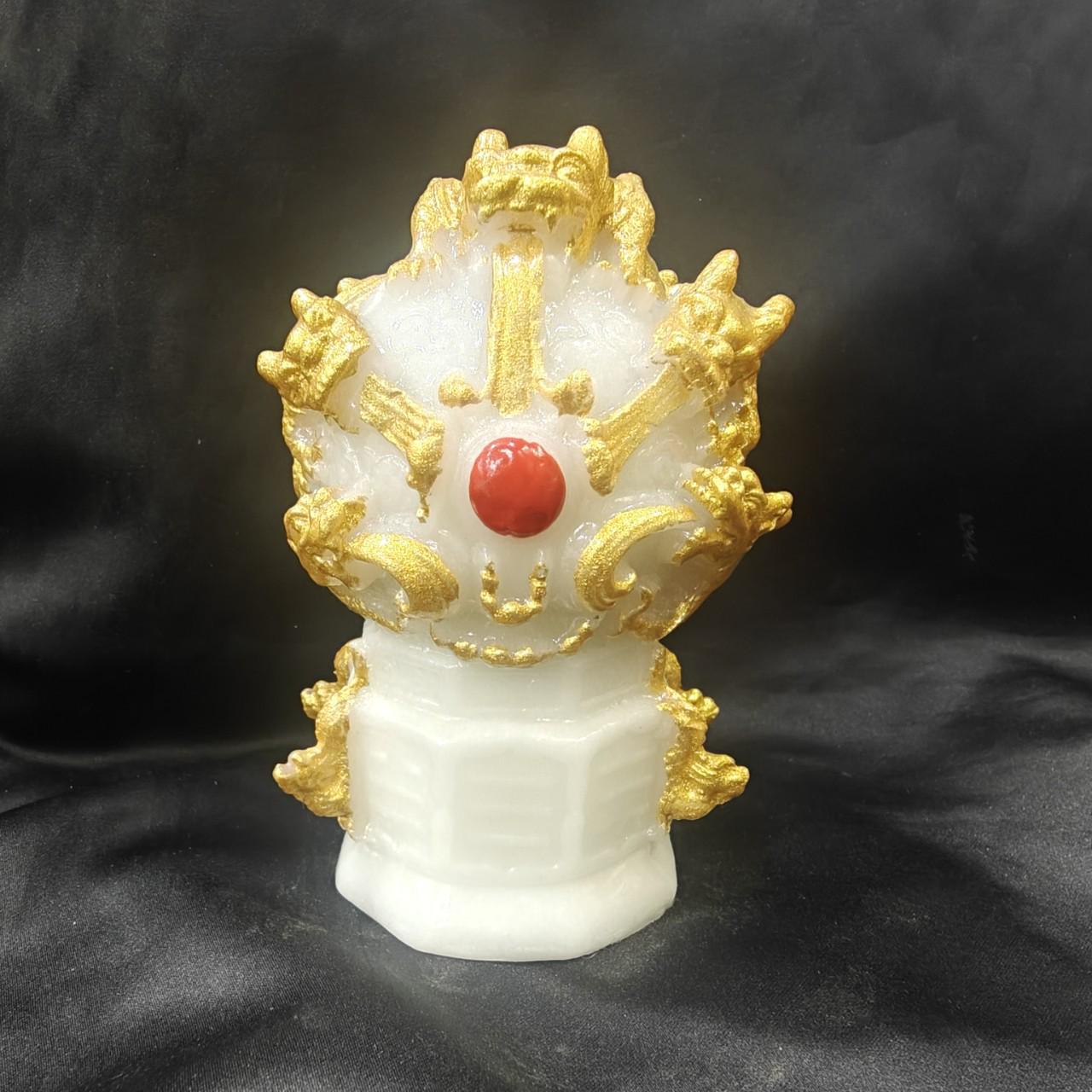 

Faux Jade Dragon with Pearl Ball Resin Ornament - Home Decor Auspicious Zodiac Craft 4851564