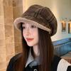 Korean Style Plaid Plush Beret Keep Warm Fisherman Hat Retro Winter Painter Hat  Autumn And Winter