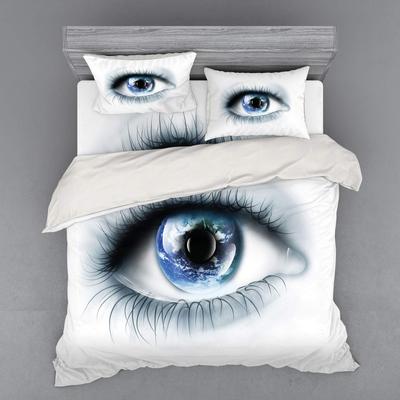 Augen Bettbezug Set für Teenager Erwachsene Bettdeckenbezüge Queen King Size Leicht Daunen Mit 2 Kissenbezügen 1 Bettbezug Keine Bettdecke