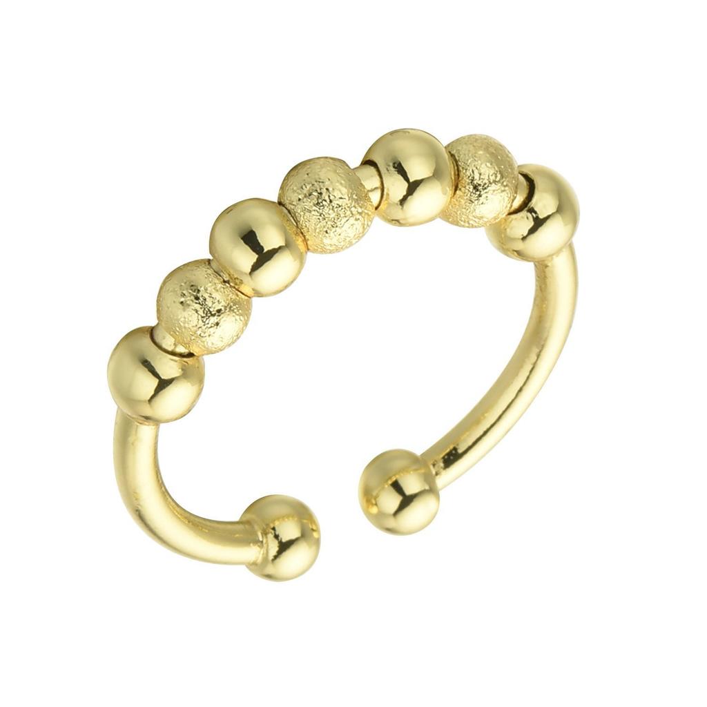 Inel rotund cu margele rotunde cu două straturi pentru femei Inel pentru ameliorarea anxietății pentru femei