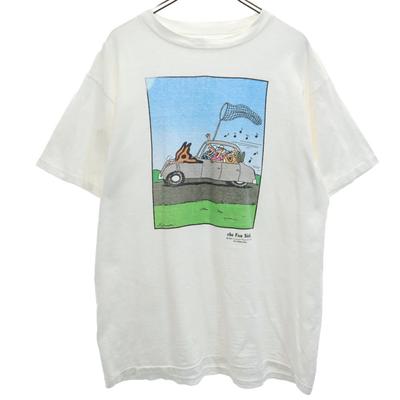 THE FAR SIDE 80s Print Short Sleeve Single Stitch T-shirt Old Vintage Men's Used