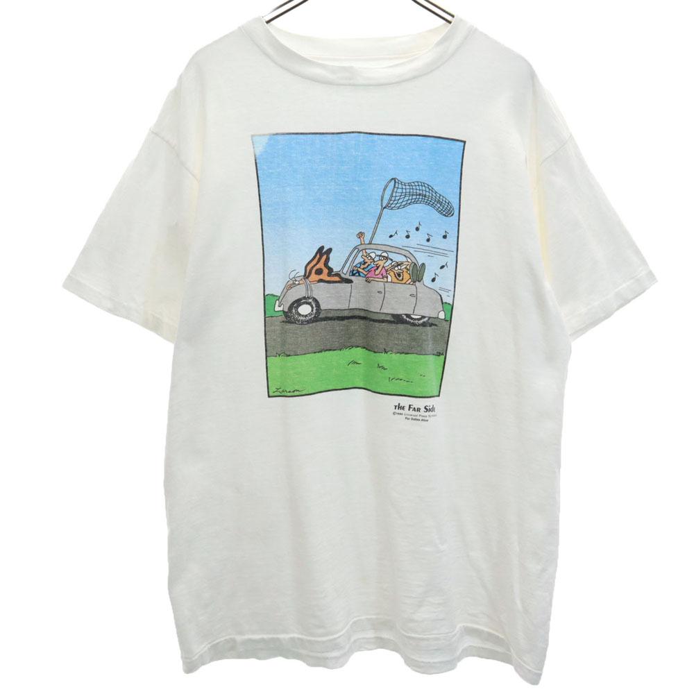 THE FAR SIDE 80s Print Short sleeve Single stitch T-shirt Old vintage Men's Used