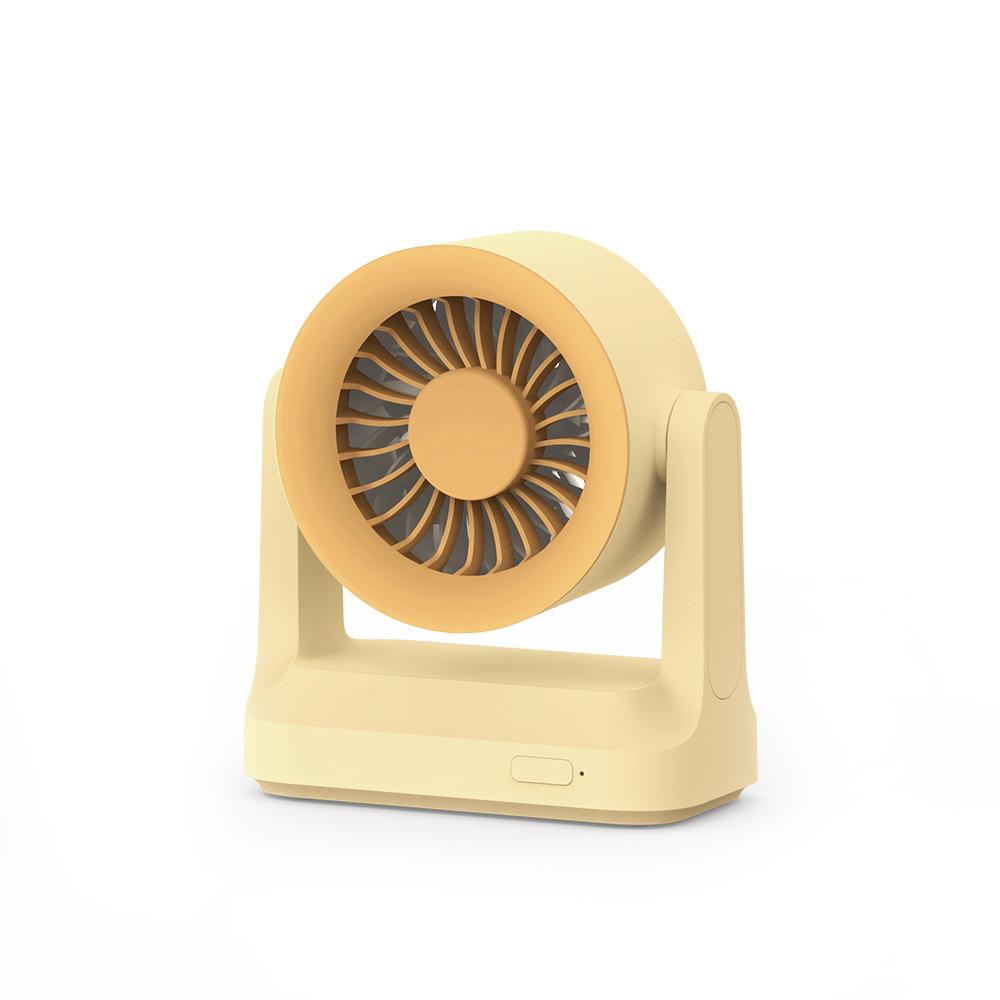 

New 2026 Mini Rechargeable Silent Desktop Fan - Portable, Rotatable, Long-Lasting Office Fan 108*51*123 mm жёлтый