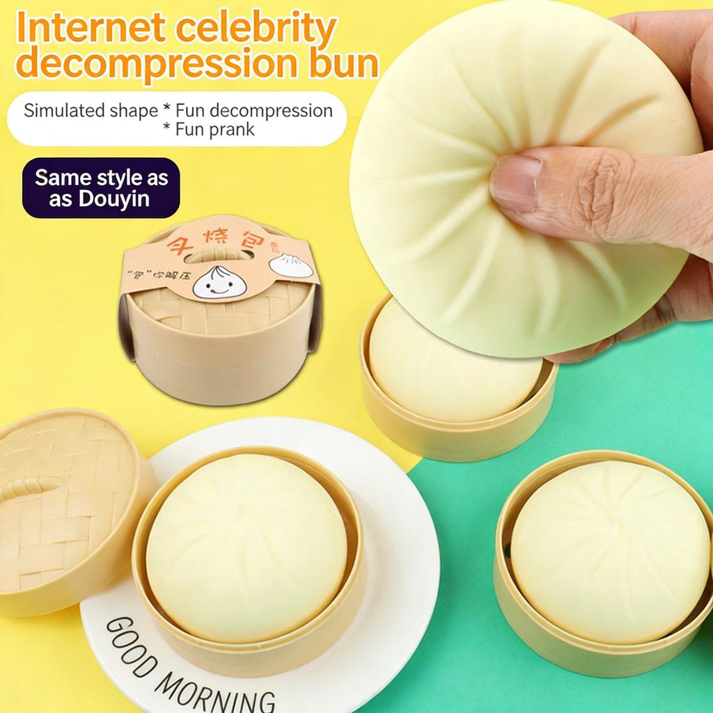 Colorful Squishy Dumplings Simulation Food Steamed Stuffed Bun Squeeze Toy Anti-Stress Sensory Relief For Adults Funny Gifts