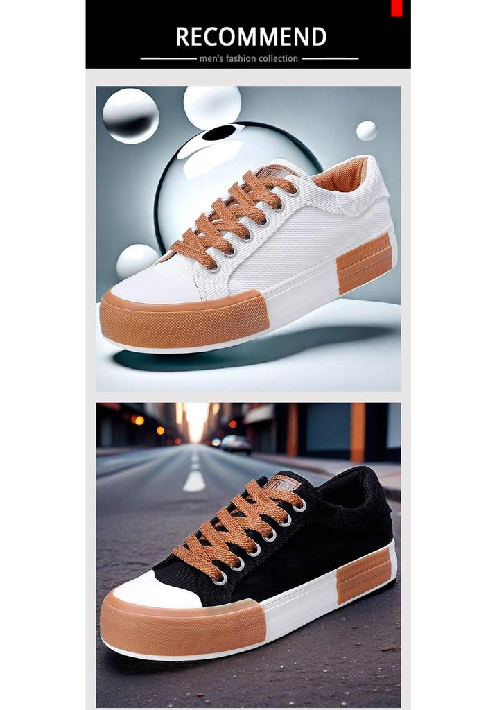 2026 Spring Men's Korean Style Casual Canvas Shoes - Versatile, Trendy, Flat Bottom, Low Top Board Shoes