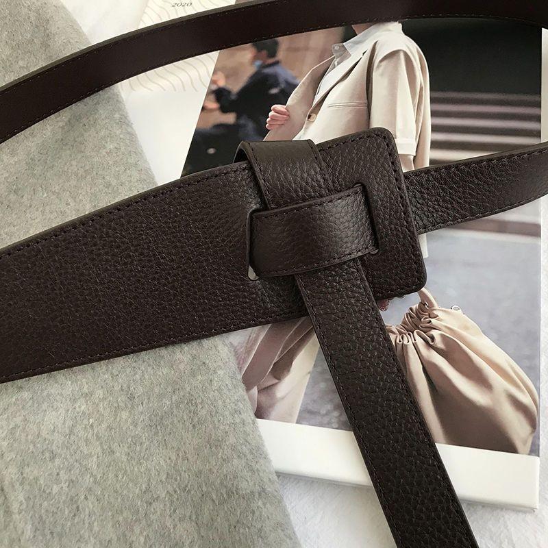 Versatile Ins Wide Waist Belt For Women In Black Brown Beige Gray Suitable For Stylish Fall Outfits