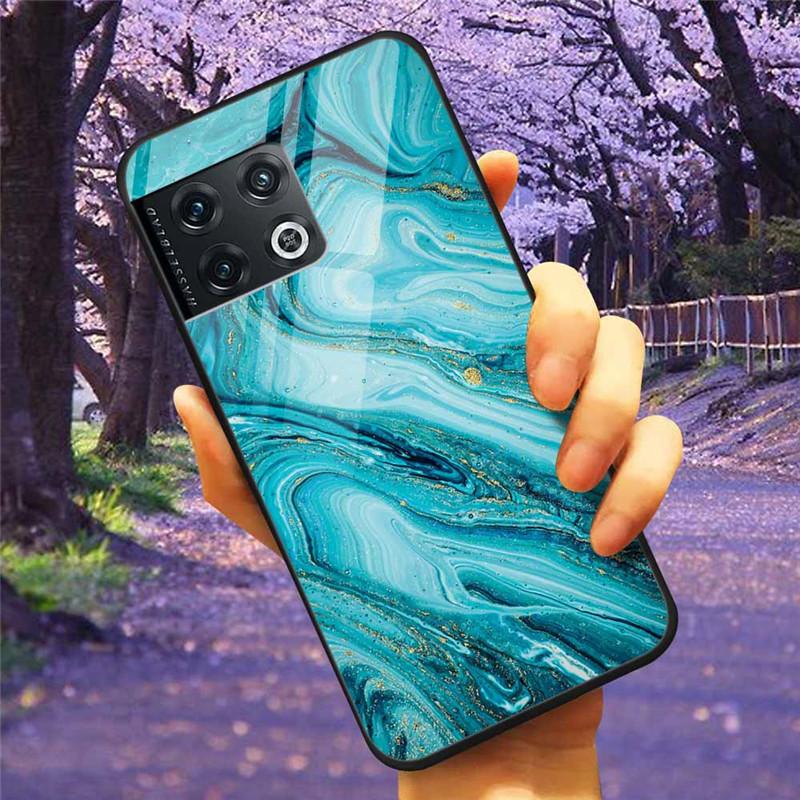 Für OnePlus 10 Pro 5G Hülle 6,7'' Gehärtetes Glas Sternenmarmor Harte Rückseite für One Plus 10Pro Funda Capa Oneplus10pro Coque