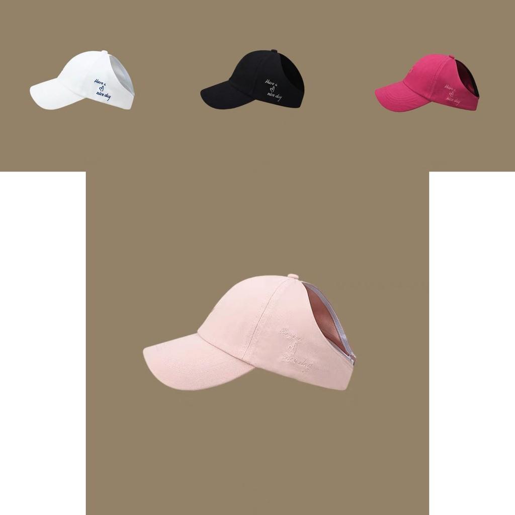 Trendy 2024 Adjustable Cotton Baseball Cap For Women With Ponytail Opening And Sun Protection