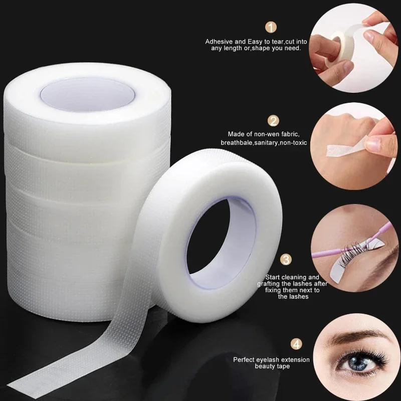3Rolls Eyelash Tape Transparent Adhesive Fabric 9M/roll Adhesive Breathable Micropore Fabric Tape for Eyelash Extension