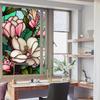 Colorful Retro Flower & Bird PVC Static Cling Removable Window Film