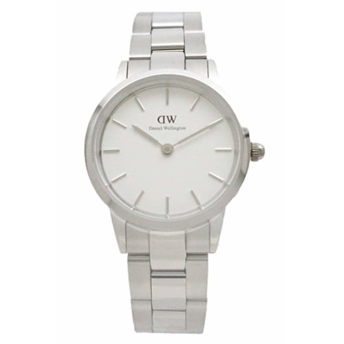 Daniel Wellington Iconic Link 28mm White Silver Quartz Watch, Women's, DW00100207