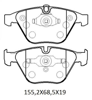 For Bmw 3 Series E90 2005 2009 Front Brake Pad Wireless Disc 155,2X68,5X19 Bramax