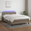 VidaXL Slat Bed Base with Mattress and LED, Upholstered Bed, Double Bed, Adult Bed for Interior Bedroom, 3133161