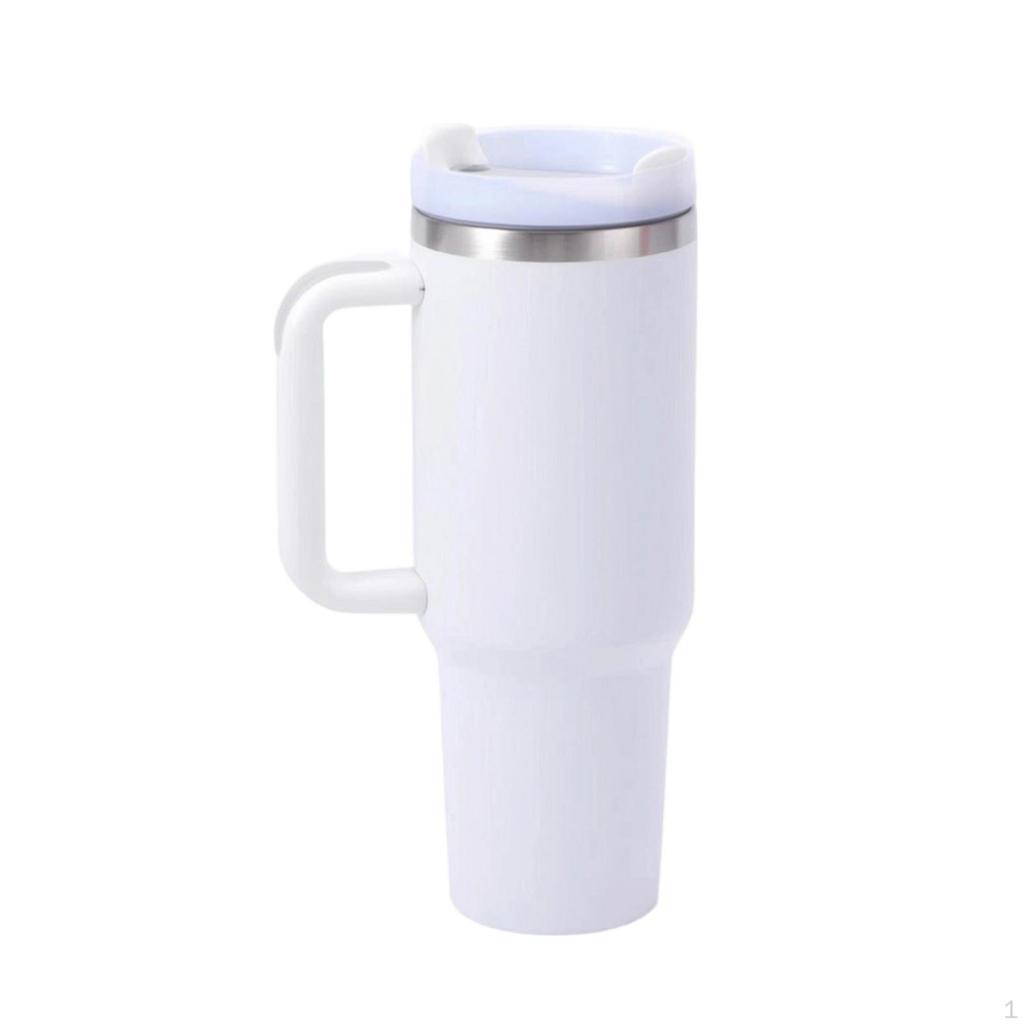 Insulated Tumbler with Handle Large Capacity Handled Travel Cup Straw Stainless Steel