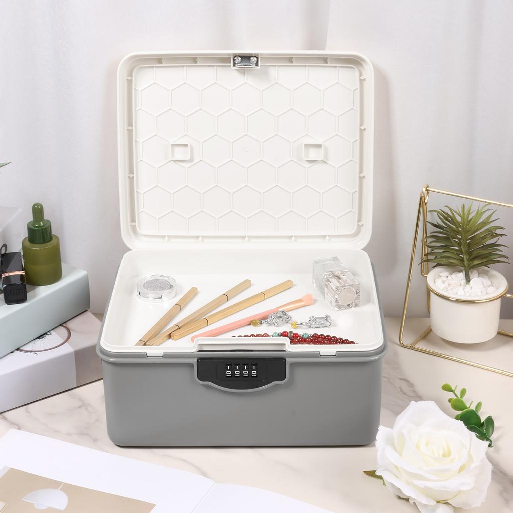 Boîte de sécurité à mot de passe numérique Boîte de verrouillage pour médicaments Portable Passeport Documents Argent Bijoux Confidentialité Sécurité Organisateur Étui